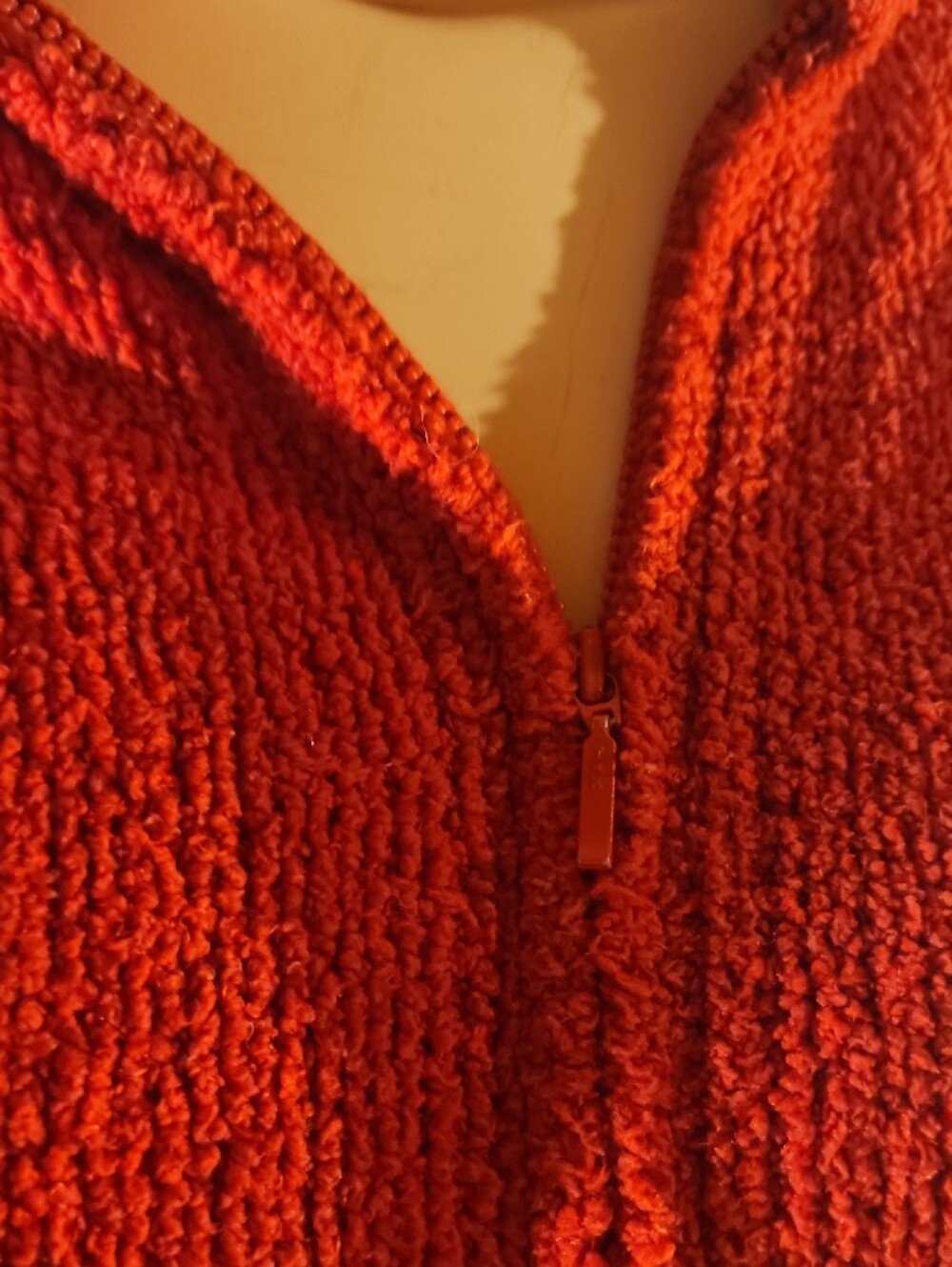 Eddie Bauer Plush Deep Red Teddy Zip-Up Jacket - Picture 5 of 11